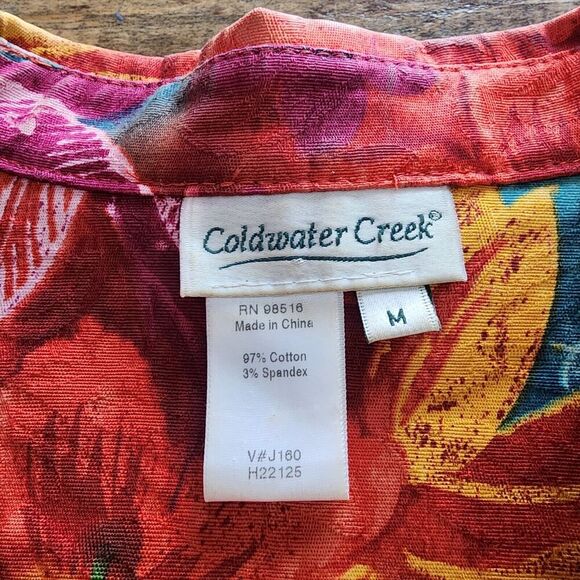 Coldwater Creek Women's Size M Bright Floral Open Front Blazer Jacket - Picture 5 of 8